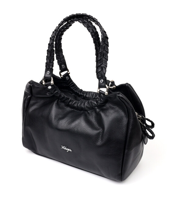 Містка жіноча сумка з ручками KARYA 20844 шкіряна Чорний картинка, зображення, фото