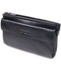 Чоловічий стильний клатч із натуральної шкіри CANPELLINI 21551 Чорний картинка, зображення, фото