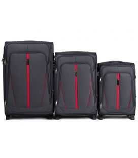 Набор Чемоданов Wings 1706 серый 2 колеса фото, картинка, изображение