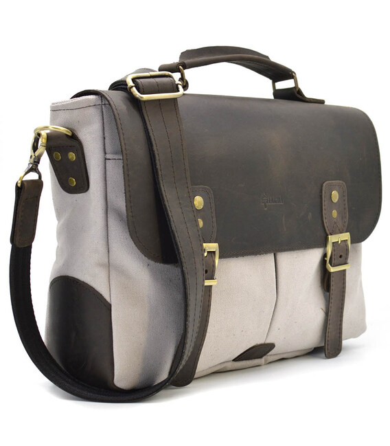 Чоловіча сумка-портфель із канвас та шкіри RCj-3960-3md TARWA фото, картинка, изображение