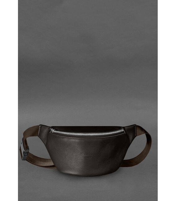 Кожаная поясная сумка-бананка Kanny темно-коричневая фото, картинка, изображение