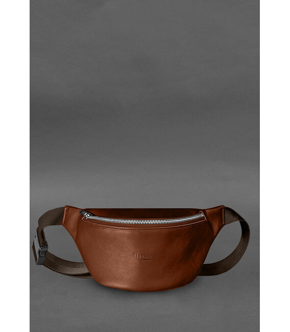 Кожаная поясная сумка-бананка Kanny светло-коричневая фото, картинка, изображение