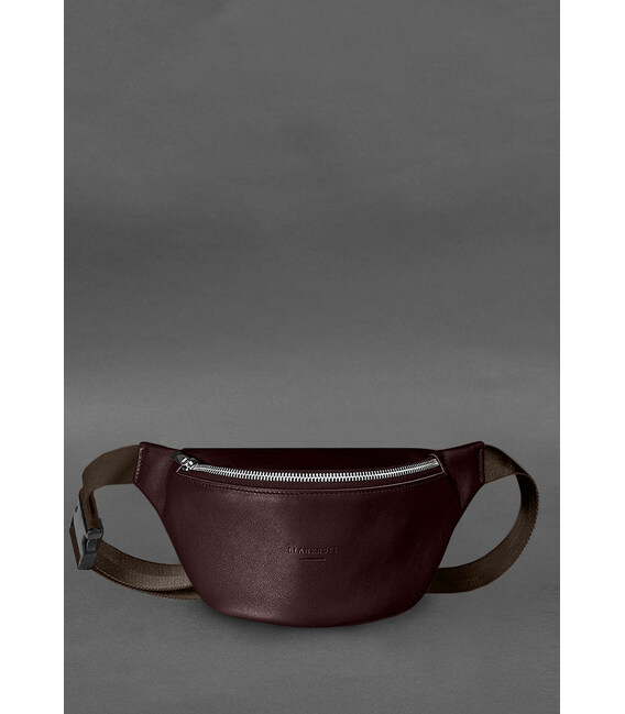 Шкіряна поясна сумка-бананка Kanny бордова картинка, зображення, фото