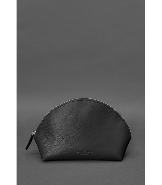 Жіноча шкіряна косметичка 8.0 Чорна картинка, зображення, фото