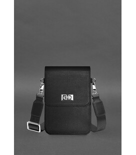 Шкіряна сумка для телефону Tina Чорна картинка, зображення, фото