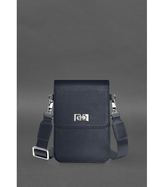 Шкіряна сумка для телефону Tina Синя картинка, зображення, фото