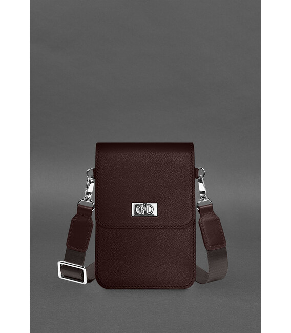 Шкіряна сумка для телефону Tina Бордова картинка, зображення, фото