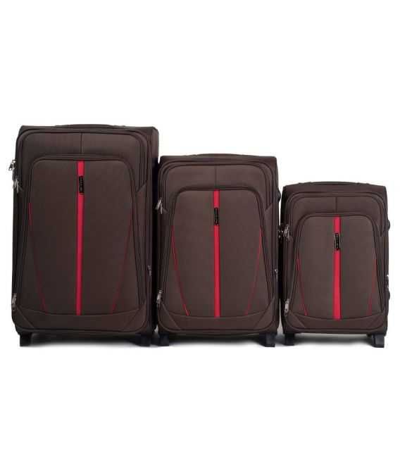Набор Чемоданов Wings 1706 коричневый 2 колеса фото, картинка, изображение
