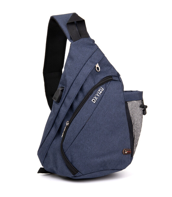 Сумка унисекс через плечо смарт текстильная Vintage 20551 Синяя фото, картинка, изображение