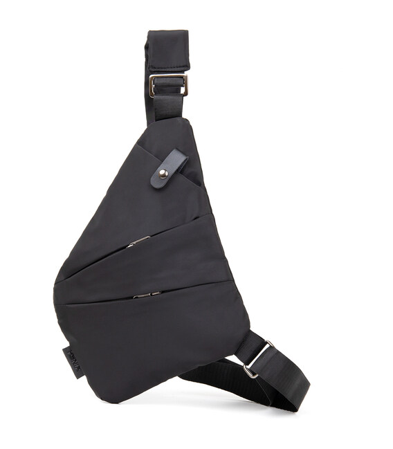 Сумка слинг нейлоновая Vintage 20557 Черная фото, картинка, изображение