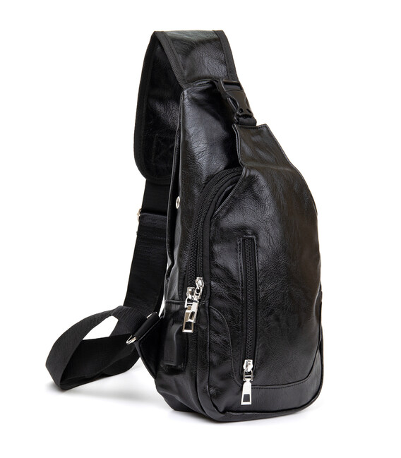 Мужская сумка через плечо из кожзама для документов и города Vintage 20559 Черная фото, картинка, изображение