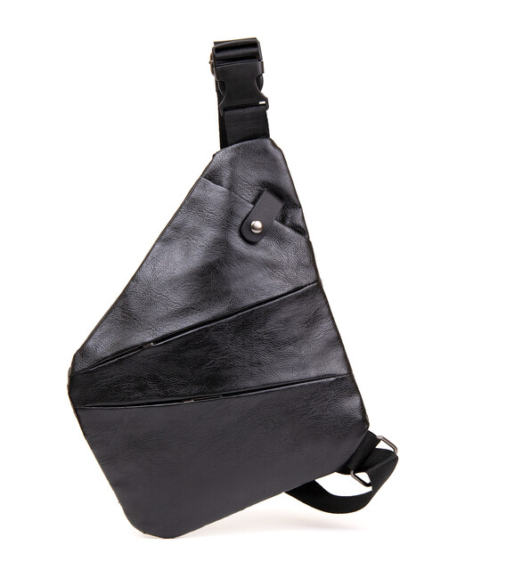 Сумка слинг кожзам Vintage 20565 Черная фото, картинка, изображение