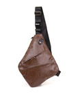Чоловіча сумка слінг з екошкіри для документів та міста Vintage 20566 Темно Коричнева картинка, зображення, фото