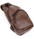 Чоловіча сумка крос боді з екошкіри для документів та міста Vintage 20572 Коричнева картинка, зображення, фото
