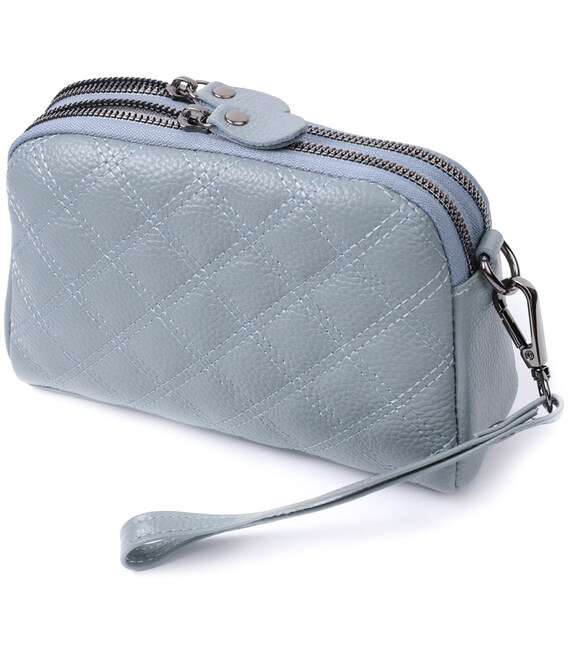 Елегантна жіноча сумка прошита ромбами на лицьовій стороні з натуральної шкіри Vintage 22808 Синій картинка, зображення, фото