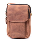 Компактная кожаная сумка для мужчин Vintage 22811 Коричневая фото, картинка, изображение
