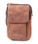 Компактная кожаная сумка для мужчин Vintage 22811 Коричневая фото, картинка, изображение