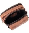 Компактная кожаная сумка для мужчин Vintage 22811 Коричневая фото, картинка, изображение