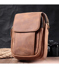Компактная кожаная сумка для мужчин Vintage 22811 Коричневая фото, картинка, изображение