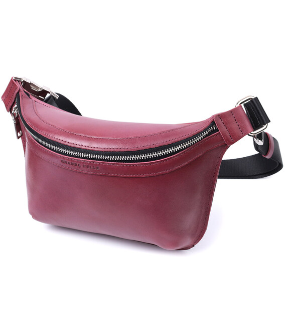 Красива бананка для жінок з натуральної шкіри GRANDE PELLE 22815 Рожевий картинка, зображення, фото