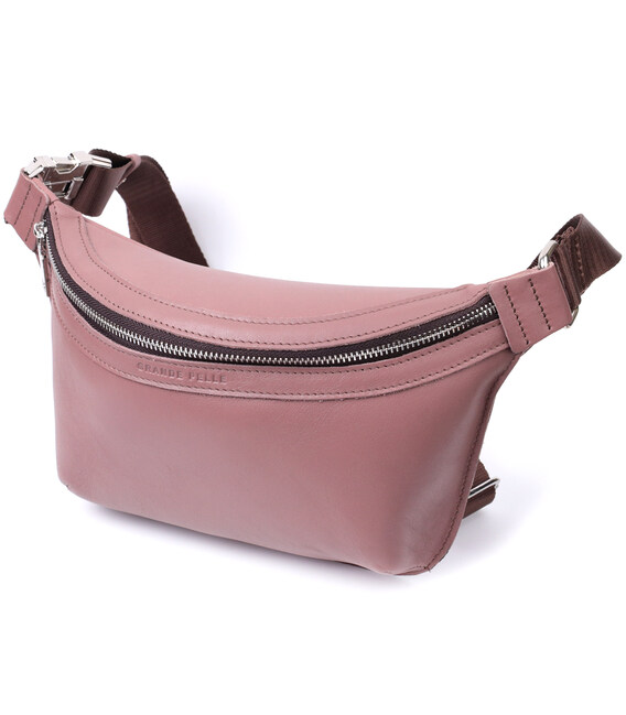 Интересная бананка для женщин из натуральной кожи GRANDE PELLE 22816 Бежевый фото, картинка, изображение