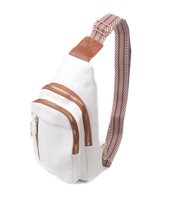 Топова слінг сумка для жінок з екошкіри Vintage 22746 Білий картинка, зображення, фото