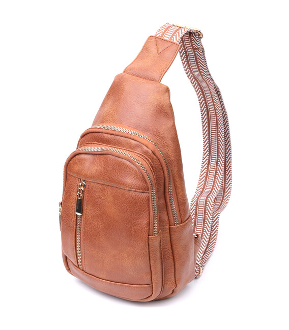 Цікава слінг сумка для жінок з екошкіри Vintage 22749 Рудий картинка, зображення, фото