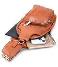 Стильна жіноча слінг сумка через плече з екошкіри Vintage 22751 Рудий картинка, зображення, фото