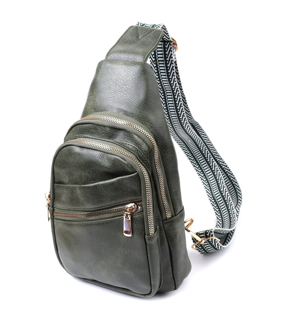 Удобная женская сумка с одной лямкой через плечо из экокожи Vintage 22756 Зеленый фото, картинка, изображение