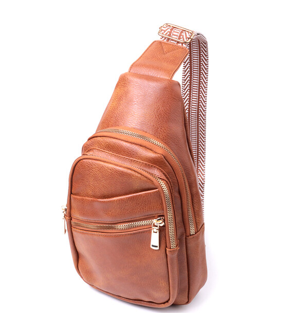 Практичная женская сумка с одной лямкой через плечо из экокожи Vintage 22758 Рыжий фото, картинка, изображение