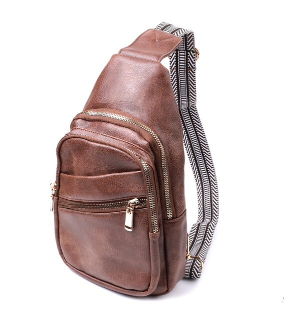 Модна жіноча сумка з однією лямкою через плече з екошкіри Vintage 22760 Коричневий картинка, зображення, фото