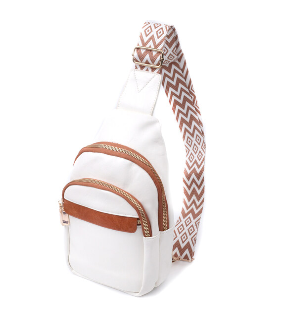 Женская сумка с одной лямкой через плечо из гладкой экокожи Vintage 22768 Белый фото, картинка, изображение