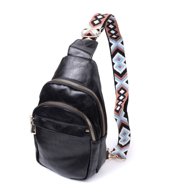 Сумка небольшого размера с одной лямкой через плечо из гладкой экокожи Vintage 22770 Черный фото, картинка, изображение