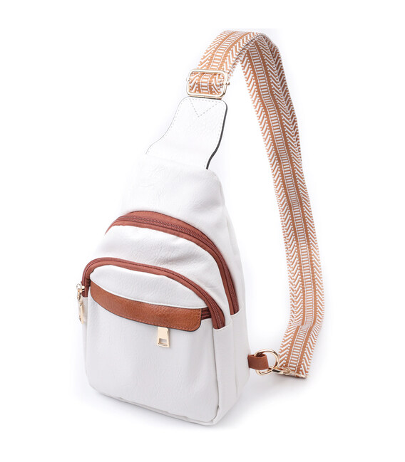 Женская сумка через плечо с отверстием для наушников из экокожи Vintage 22785 Белый фото, картинка, изображение