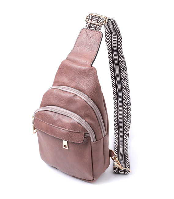 Стильная женская сумка через плечо с отверстием для наушников из экокожи Vintage 22786 Коричневый фото, картинка, изображение