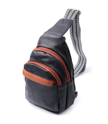 Зручна жіноча сумка через плече з отвором для навушників з екошкіри Vintage 22787 Чорний картинка, зображення, фото