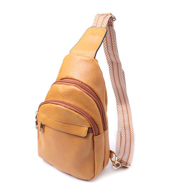 Яркая женская сумка через плечо с отверстием для наушников из экокожи Vintage 22788 Желтый фото, картинка, изображение