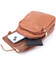Практична жіноча сумка через плече з отвором для навушників з екошкіри Vintage 22789 Рудий картинка, зображення, фото