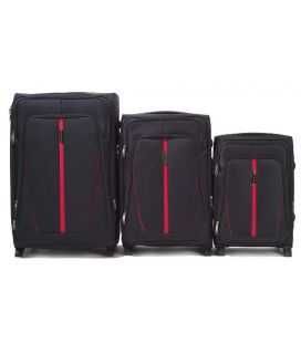 Набор Чемоданов Wings 1706 черный 2 колеса фото, картинка, изображение