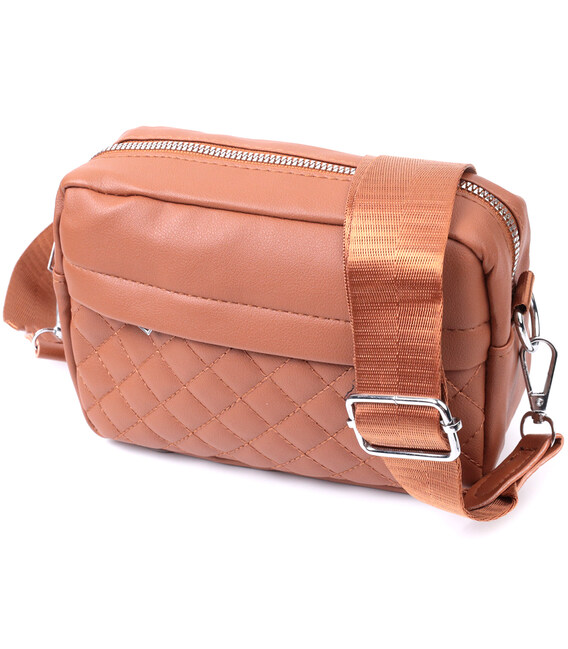 Жіноча сумка крос-боді з монетницею з екошкіри Vintage 22795 Рудий картинка, зображення, фото