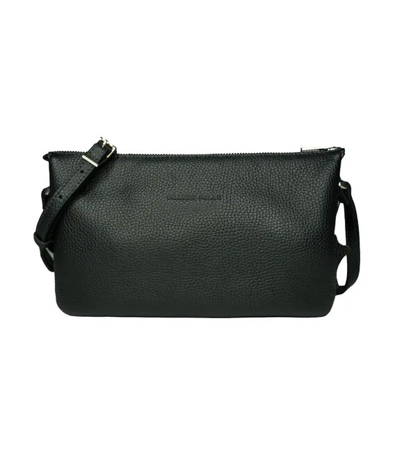 Жіночий клатч із ремінцем через плече чорний Grande Pelle 70571001 фото, картинка, изображение