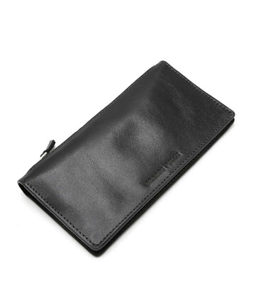 Гаманець клатч чоловічий шкіряний Grande Pelle чорний на блискавці 520610 картинка, зображення, фото