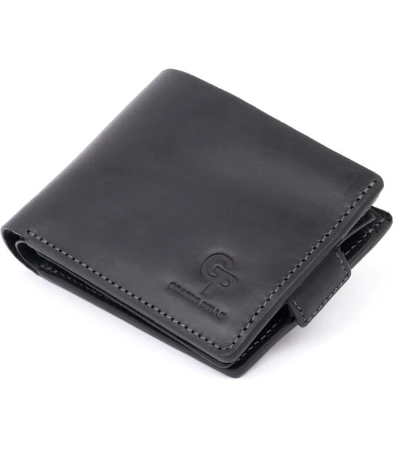 Шкіряне портмоне Аmico Grande Pelle, чорний крейзі хорс 515110 картинка, зображення, фото