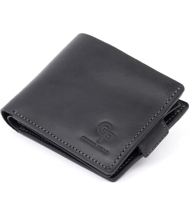 Шкіряне портмоне Аmico Grande Pelle, чорний крейзі хорс 515110 картинка, зображення, фото