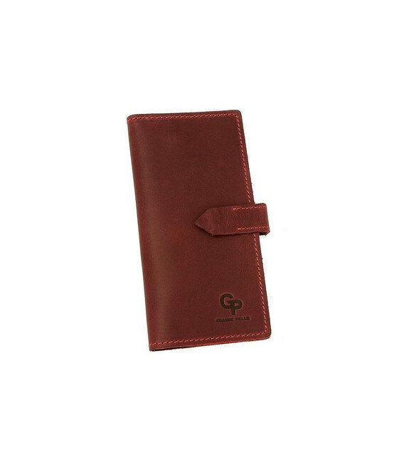 Портмоне вертикальне з хлястиком Grande Pelle Italy 523161, бордо картинка, зображення, фото