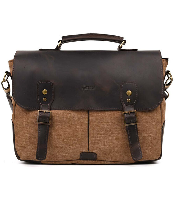 Чоловіча сумка портфель з канвасу та шкірою TARWA RCc-3960-3md картинка, зображення, фото