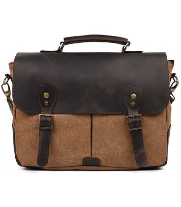 Чоловіча сумка портфель з канвасу та шкірою TARWA RCc-3960-3md картинка, зображення, фото