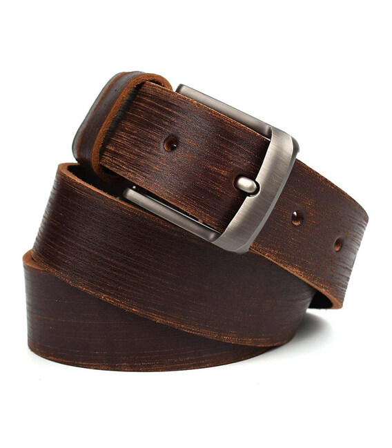 Ремінь коричневий тертий цільний LIMARY SK10-01C-satin фото, картинка, изображение