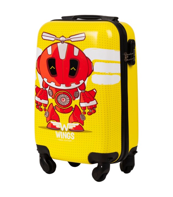 Чемодан Wings Kids мини XS Yellow Robot фото, картинка, изображение