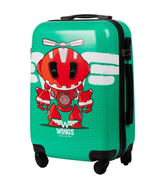 Валіза Wings Kids маленька S Green Robot - картинка, зображення, фото